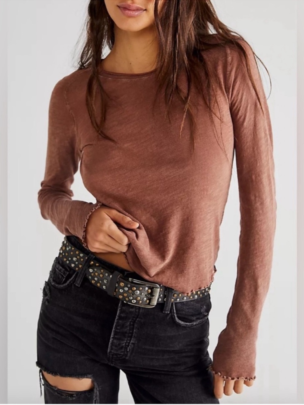 Free People Be My Baby Long Sleeve Medium Desert Topaz